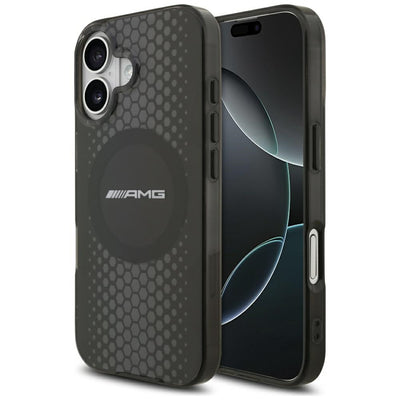 Husa AMG Double Layer Transparent Graphics Magsafe pentru iPhone 17 - Negru