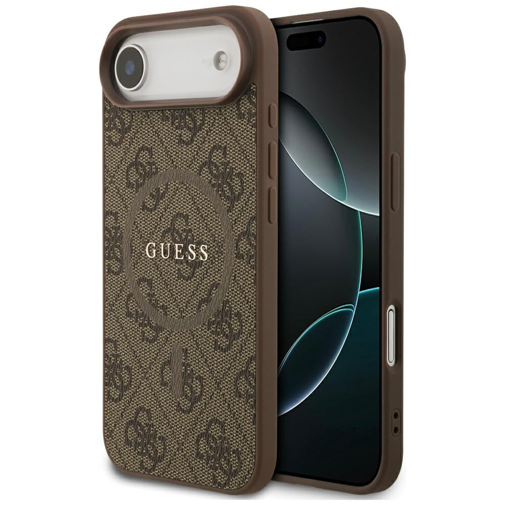 Husa Guess 4G Ring Classic Logo Magsafe pentru iPhone 17 Air - Maro