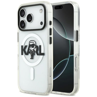 Husa Karl Lagerfeld IML Karl Sketch Logo Magsafe pentru iPhone 17 Pro - Transparent