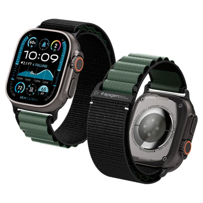 Curea Spigen Wbf1 pentru Apple Watch 44 / 45 / 46 / 49 Mm - Negru And Verde