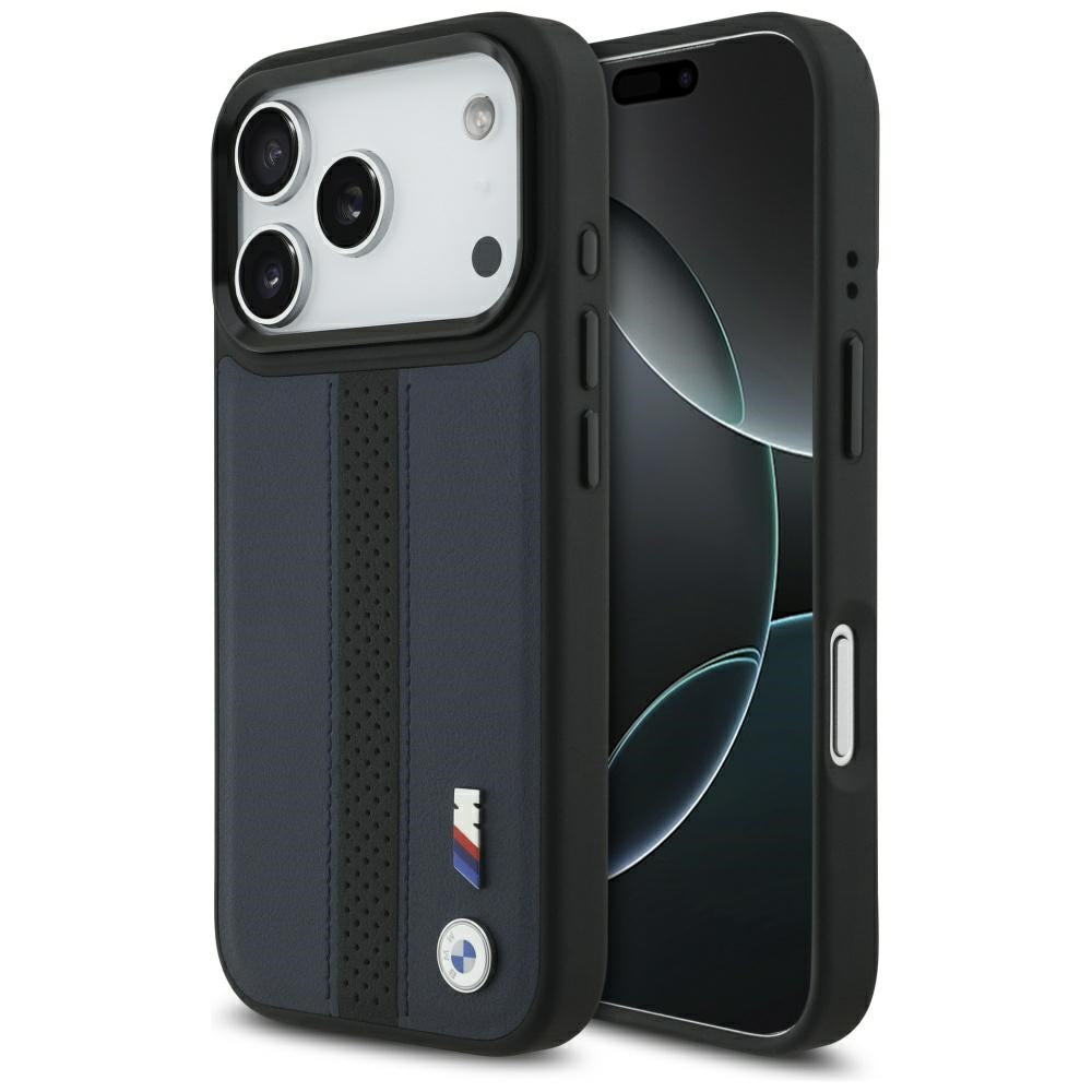 Husa BMW M Perforated Stripe Logo Magsafe pentru iPhone 17 Pro - Bleumarin