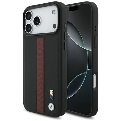 Husa BMW M Perforated Stripe Logo Magsafe pentru iPhone 17 Pro Max - Rosu