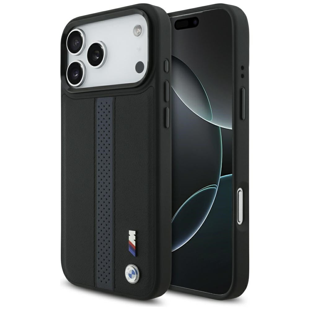 Husa BMW M Perforated Stripe Logo Magsafe pentru iPhone 17 Pro Max - Albastru