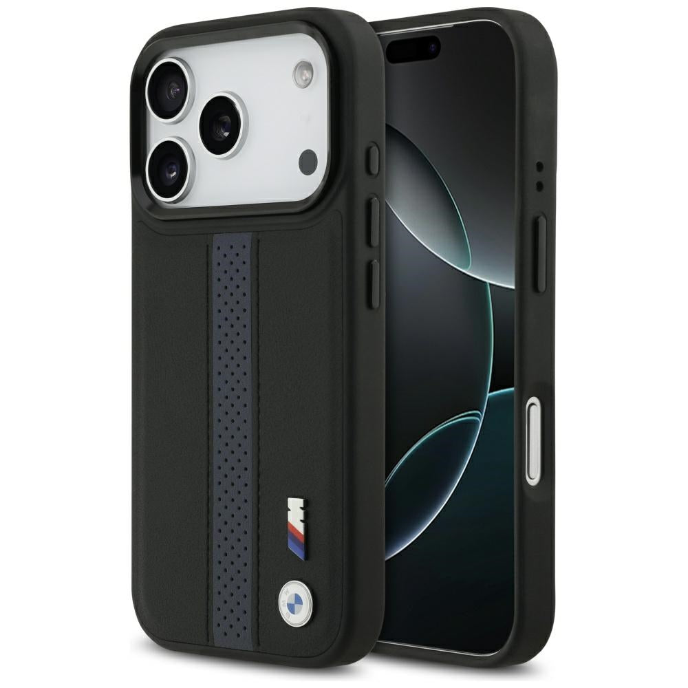 Husa BMW M Perforated Stripe Logo Magsafe pentru iPhone 17 Pro - Albastru