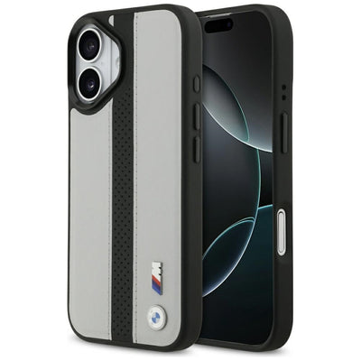 Husa BMW M Perforated Stripe Logo Magsafe pentru iPhone 17 - Gri