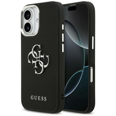 Husa Guess Grained Big 4G Classic Logo pentru iPhone 17 - Negru