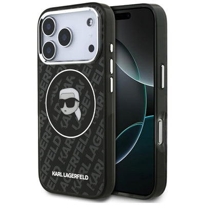 Husa Karl Lagerfeld IML Karl Head Logo Magsafe pentru iPhone 17 Pro - Negru