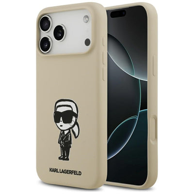 Husa Karl Lagerfeld Silicone Karl Sketch & Logo Magsafe pentru iPhone 17 Pro Max - Maro