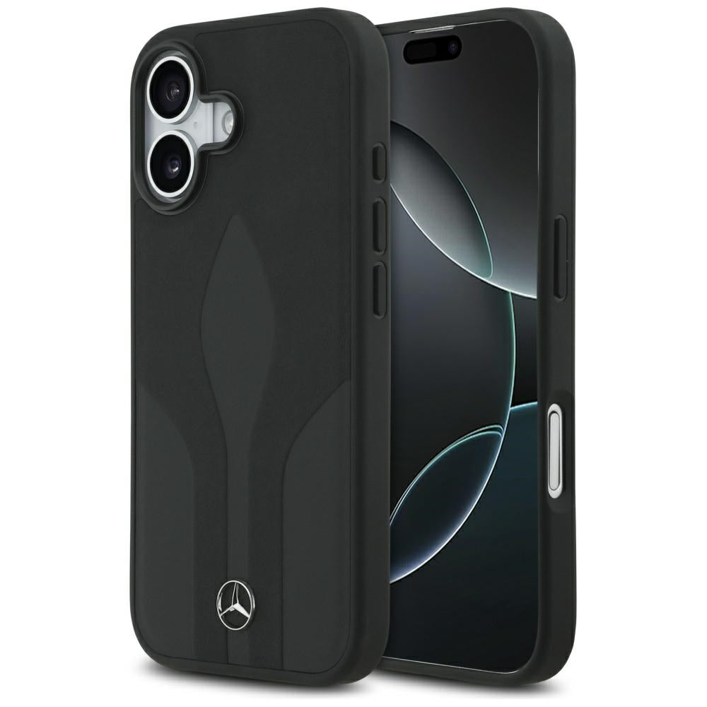 Husa Mercedes Leather The Move Magsafe pentru iPhone 17 - Negru
