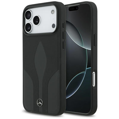 Husa Mercedes Leather The Move Magsafe pentru iPhone 17 Pro Max - Negru