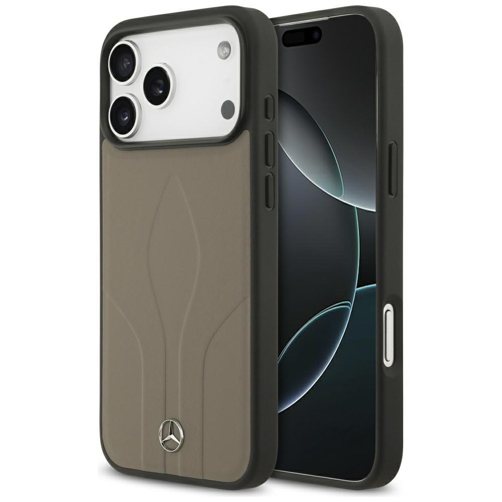 Husa Mercedes Leather The Move Magsafe pentru iPhone 17 Pro Max - Bej