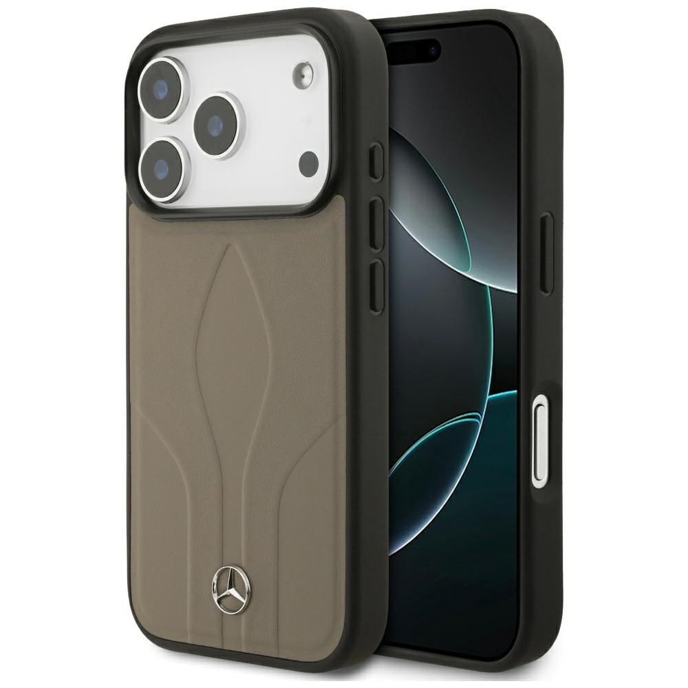 Husa Mercedes Leather The Move Magsafe pentru iPhone 17 Pro - Bej