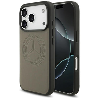 Husa Mercedes Leather Vintage Logo Magsafe pentru iPhone 17 Pro - Bej