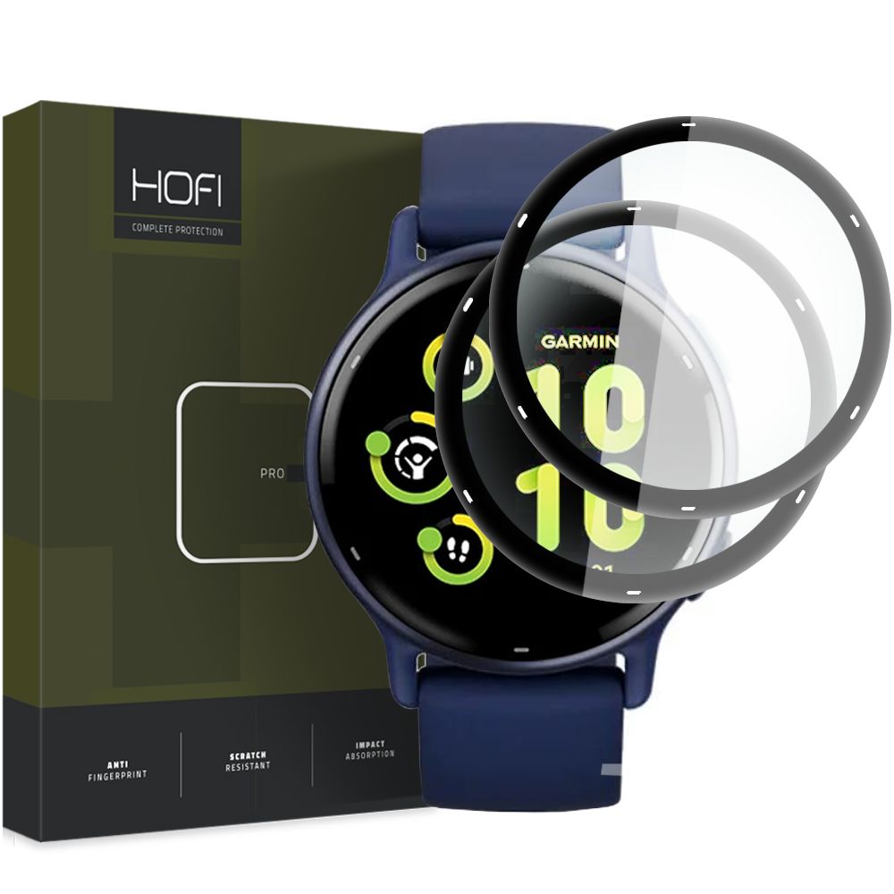 Curea sticla hibrida Hofi Hybrid Pro+ 2-pack Garmin Vivoactive 5 Negru