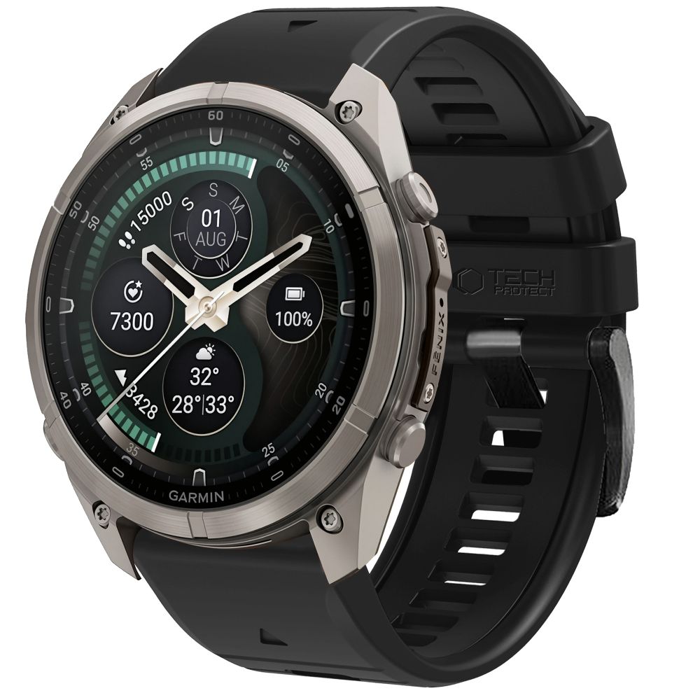 Husa Tech-protect Silicone Garmin Fenix 5 / 6 / 6 Pro / 7 / 8 / 8 Pro / E / 9 / 9 Pro (47 Mm) Obsidian Negru