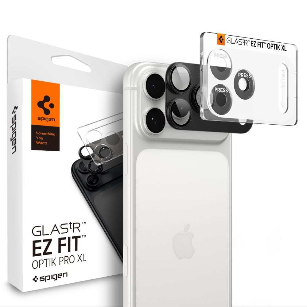 Folie camera Spigen Optik Pro XL Glas.tr EZ Fit protectie iPhone 18 Pro Max Gri inchis