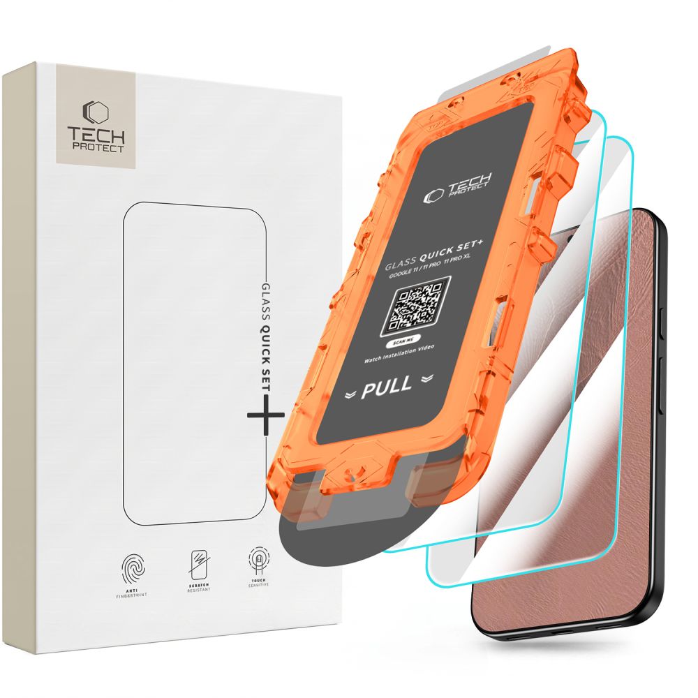 Folie sticla Tech-protect Quick Set+ 2-pack Google Pixel 9 / 9 Pro / 10 / 10 Pro / 11 / 11 Pro Transparent