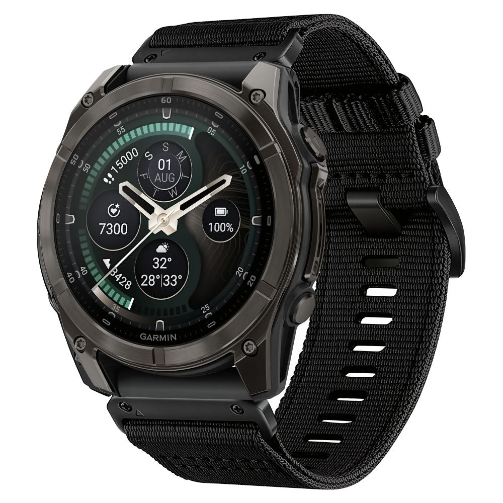 Curea Tech-protect Nylon Classic Garmin Fenix 5X / 5X Plus / 6X / 6X Pro / 7X / 8 / 8 Pro / 9 / 9 Pro (47 Mm) Negru
