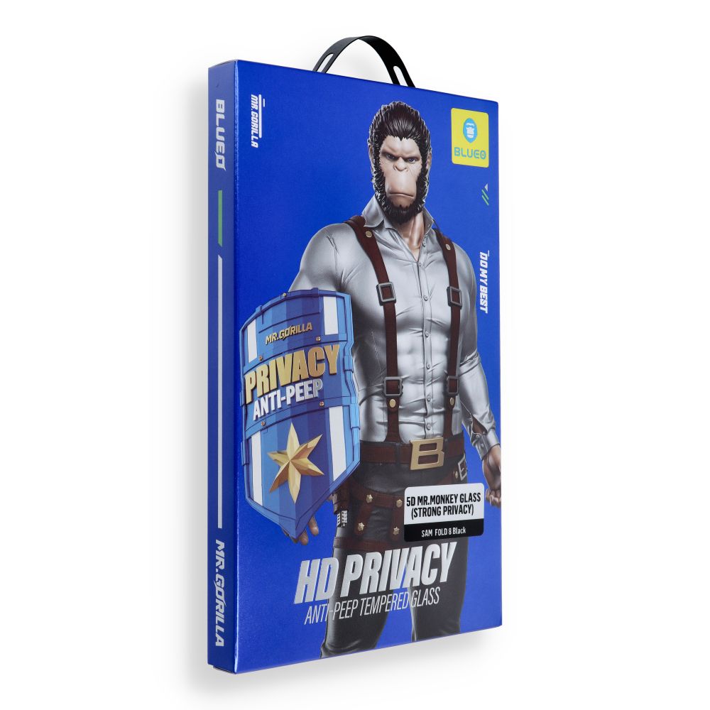 Folie Bestsuit 5D Mr. Monkey sticla - pentru Samsung Galaxy Fold 8 Negru (Anti-peep Strong Privacy)