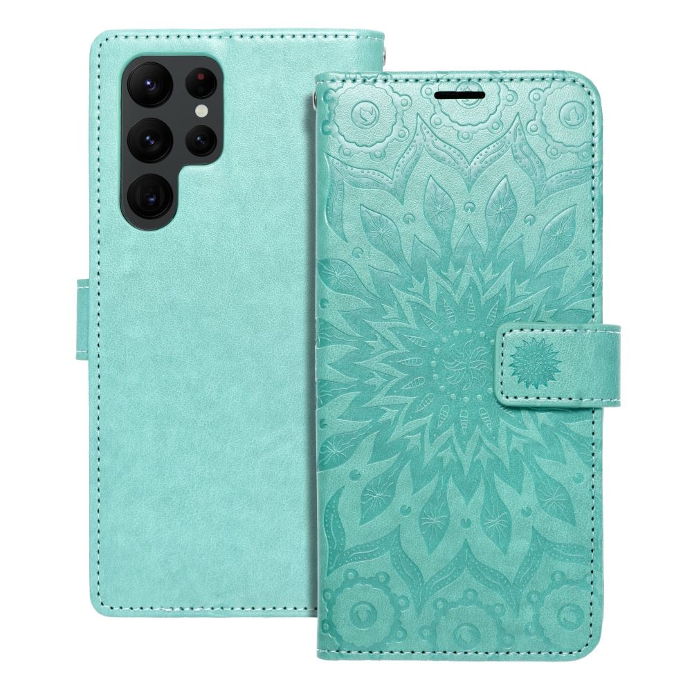 Husa Mezzo Book Flip pentru Samsung S22 Ultra Mandala Verde
