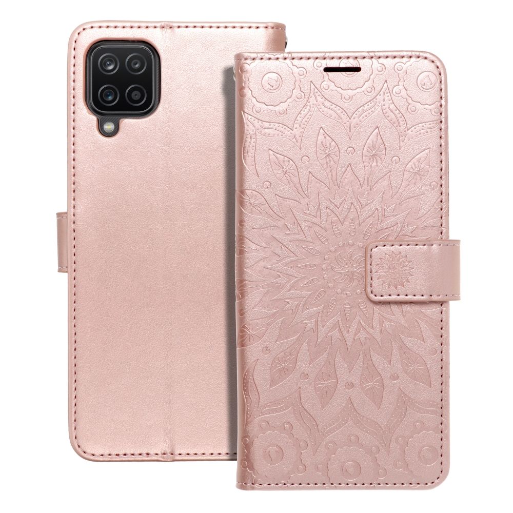 Husa Mezzo Book Flip pentru Samsung A12 / M12 Mandala Roz auriu