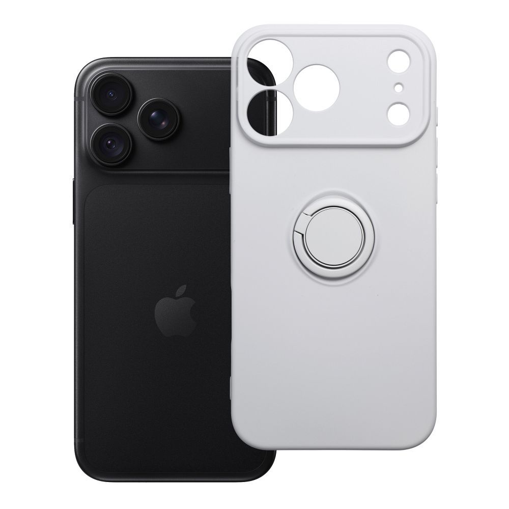 Husa Silicone Ring pentru iPhone 18 Pro Max / 17 Pro Max Argintiu