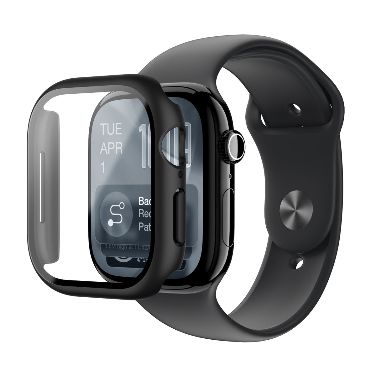 Folie Amazingthing Radix sticla protectie cu Husa pentru Apple Watch Series 11 46mm - Negru