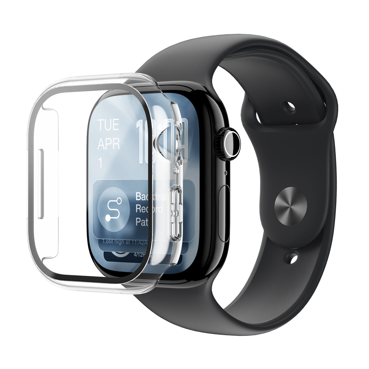 Folie Amazingthing Radix sticla protectie cu Husa pentru Apple Watch Series 11 42mm - Transparent