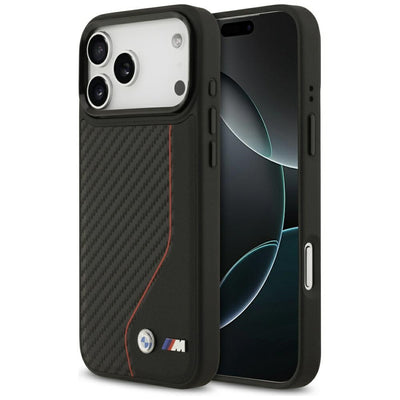 Husa BMW M Carbon Line & Logo Magsafe pentru iPhone 17 Pro Max - Rosu