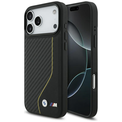 Husa BMW M Carbon Line & Logo Magsafe pentru iPhone 17 Pro Max - Galben