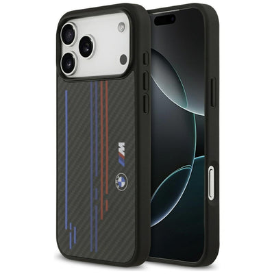 Husa BMW M Kevlar Lines & Logo Magsafe pentru iPhone 17 Pro Max - Negru