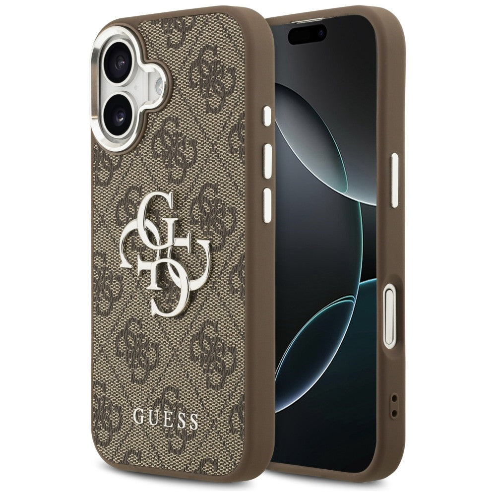 Husa Guess 4G Big 4G Classic Logo pentru iPhone 17 - Maro And Argintiu