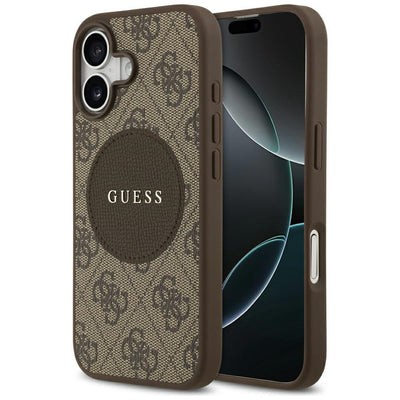 Husa Guess 4G Circle Classic Logo Magsafe pentru iPhone 17 - Maro