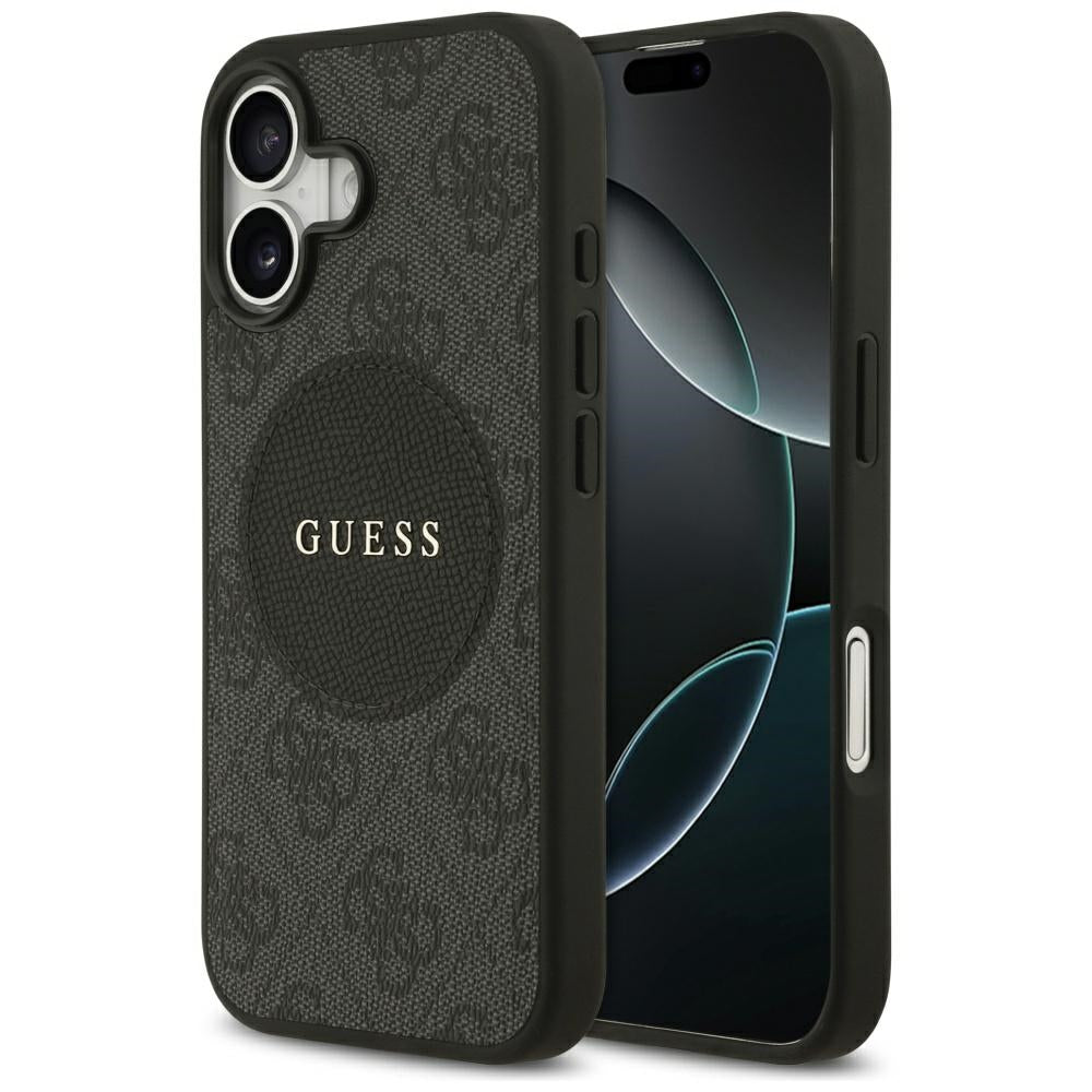Husa Guess 4G Circle Classic Logo Magsafe pentru iPhone 17 - Negru