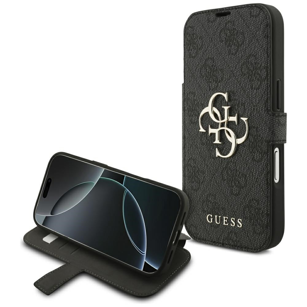 Husa Guess Book 4G Metal Logo pentru iPhone 17 Pro - Negru