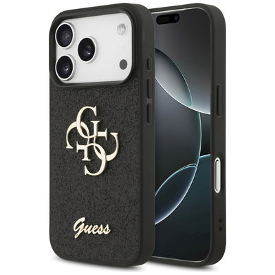 Husa Guess Fixed Glitter Big 4G pentru iPhone 17 Pro - Negru