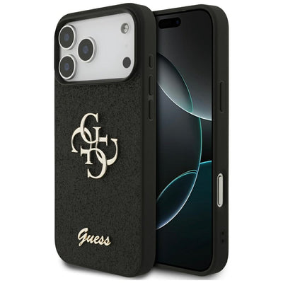 Husa Guess Fixed Glitter Big 4G pentru iPhone 17 Pro Max - Negru