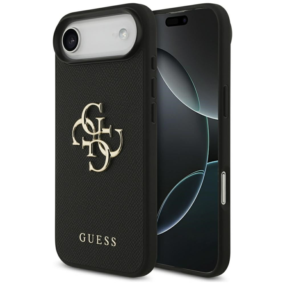 Husa Guess Grained Big 4G & Classic Logo pentru iPhone Air - Negru