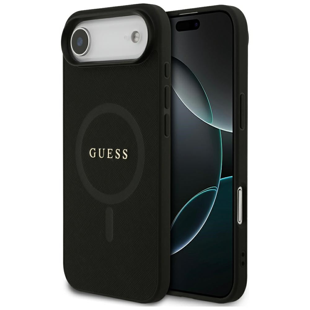 Husa Guess Saffiano Classic Logo Magsafe pentru iPhone Air - Negru