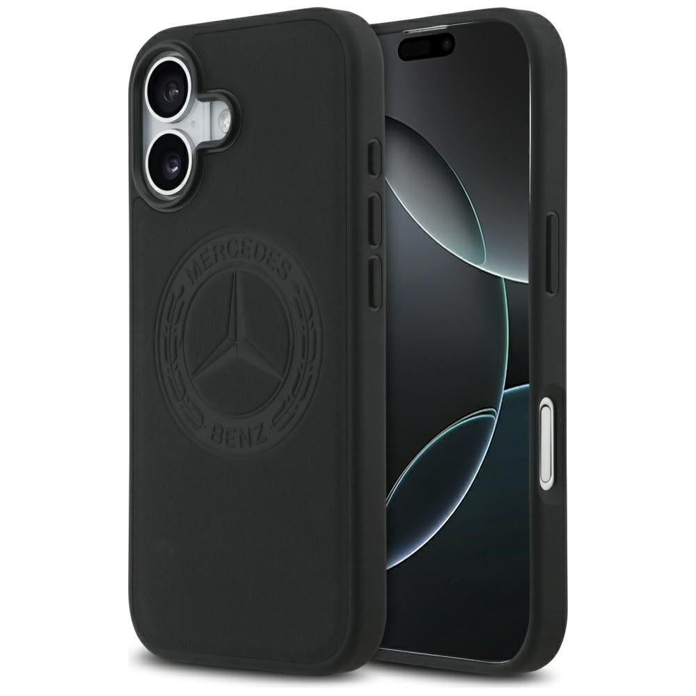 Husa Mercedes Leather Vintage Logo Magsafe pentru iPhone 17 - Negru