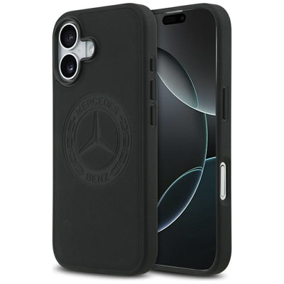 Husa Mercedes Leather Vintage Logo Magsafe pentru iPhone 17 - Negru