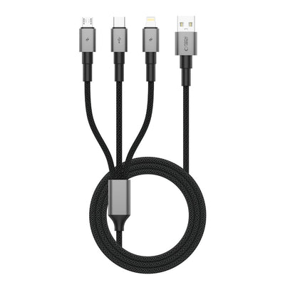 Cablu Tech-protect Ultraboost DNA 3in1 Usb-c / Micro-usb / Lightning 120 Cm - Gri