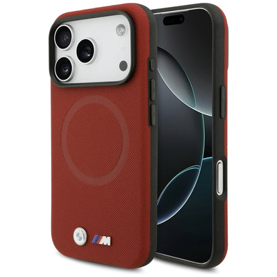Husa BMW M FW Metal Logo Magsafe pentru iPhone 17 Pro - Rosu