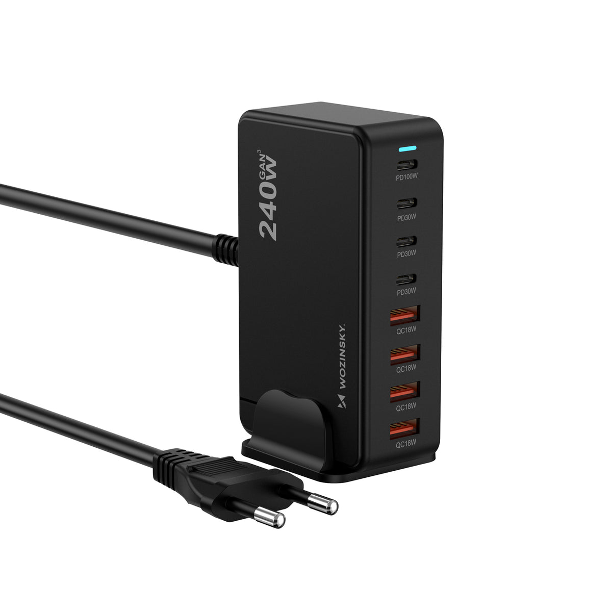 Incarcator priza Wozinsky Gan QC3 Charging Station - 200W - Negru