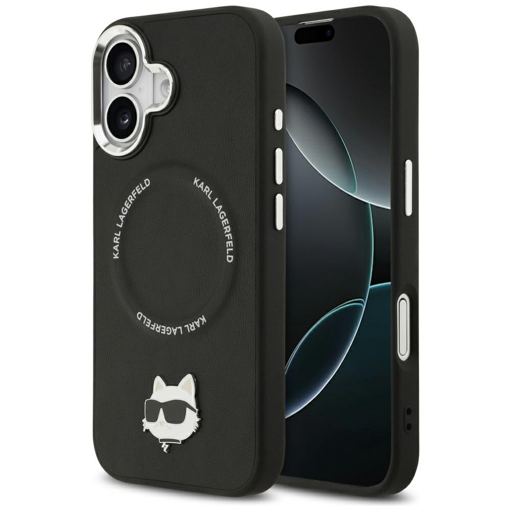 Husa Karl Lagerfeld Choupette Pin Magsafe pentru iPhone 17 - Negru