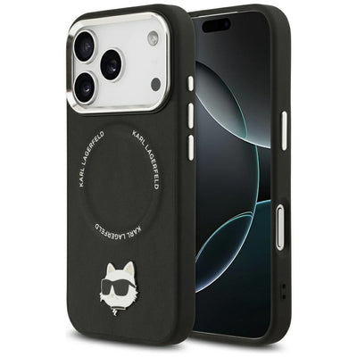 Husa Karl Lagerfeld Choupette Pin Magsafe pentru iPhone 17 Pro Max - Negru