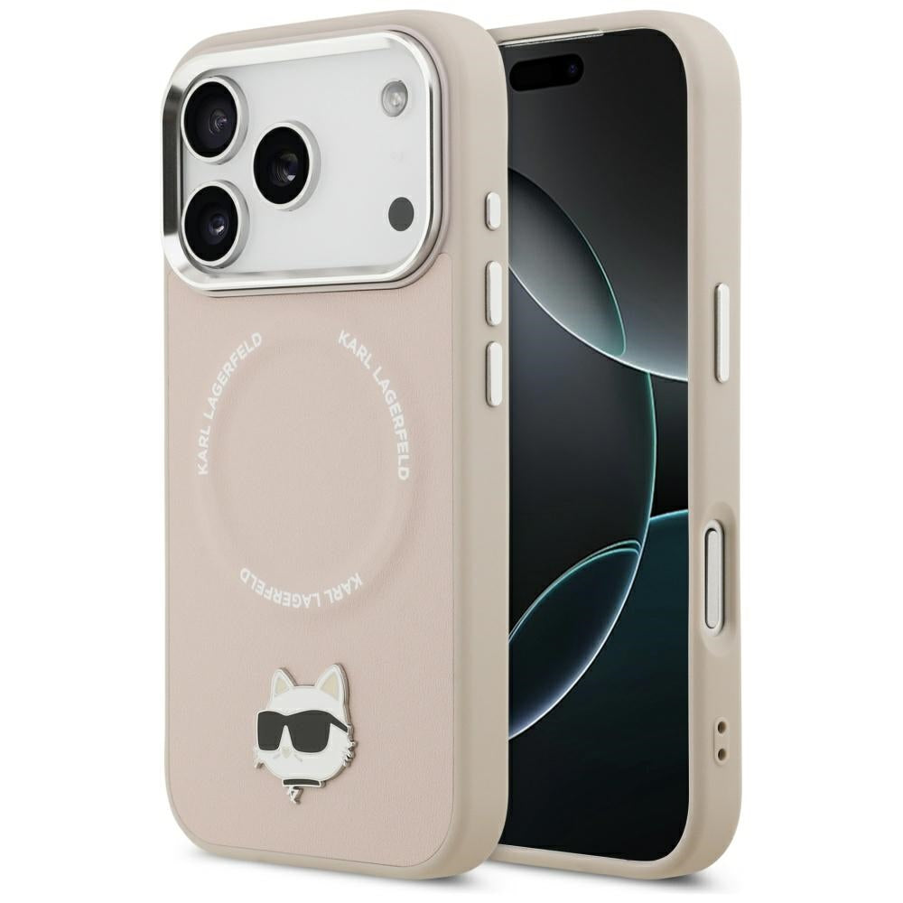 Husa Karl Lagerfeld Choupette Pin Magsafe pentru iPhone 17 Pro - Roz