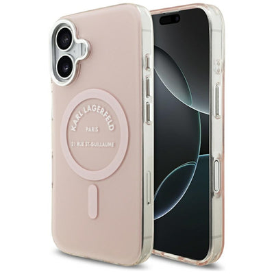 Husa Karl Lagerfeld IML Karl RSG Logo Magsafe pentru iPhone 17 - Roz