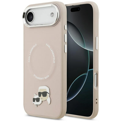 Husa Karl Lagerfeld Karl & Choupette Pins Magsafe pentru iPhone Air Roz