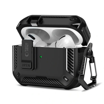 Husa Tech-protect Carbonox Magsafe pentru AirPods Pro - Negru